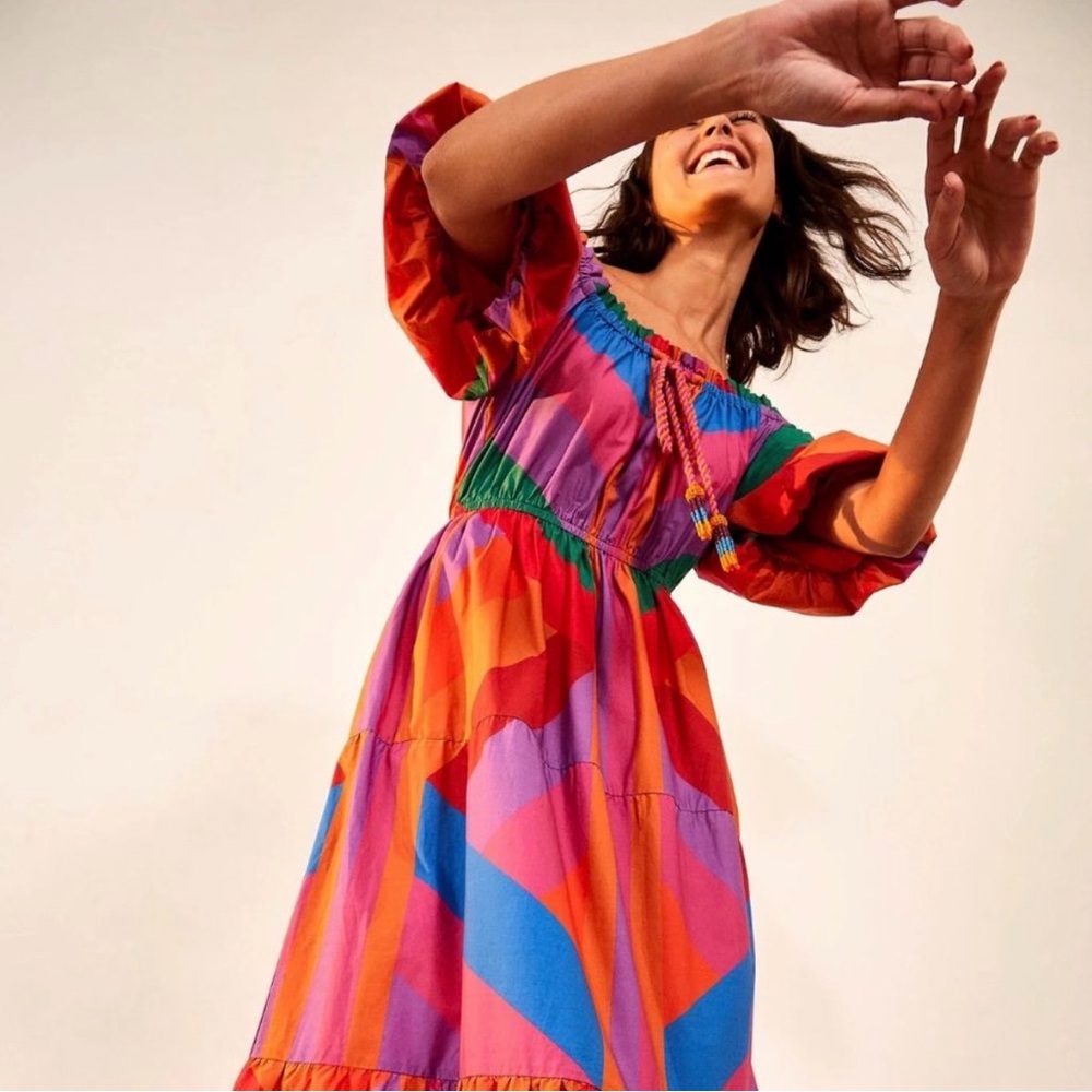 FARM Rio Amanda Puff-Sleeve Maxi Dress - Multicolor